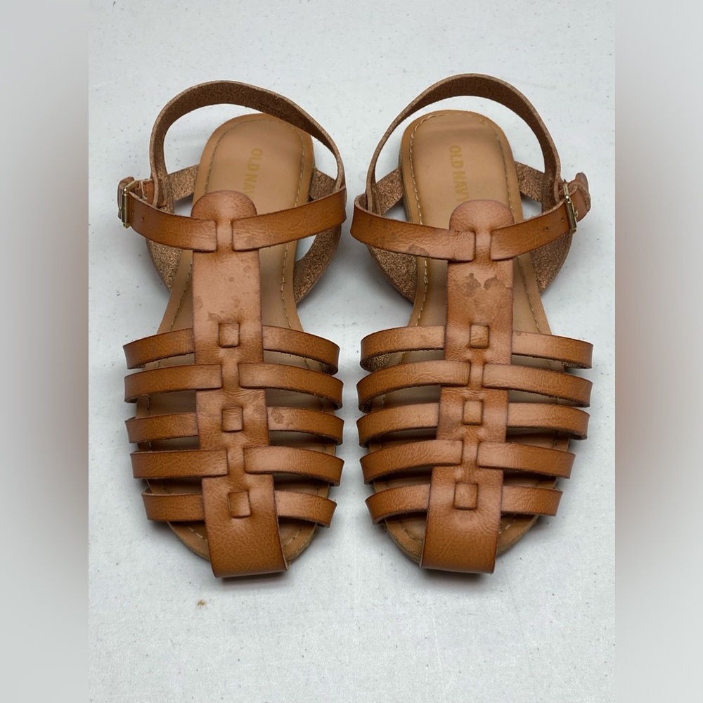 Old Navy TAN Leather Fisherman Sandals, EU 24/ US 7 Fall Sale